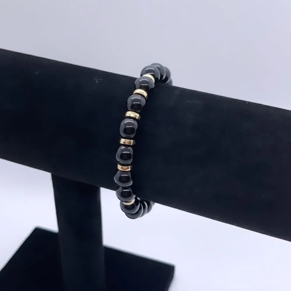 NWT Wool + Pepper Co. Mens Beaded Bracelet - Gold
